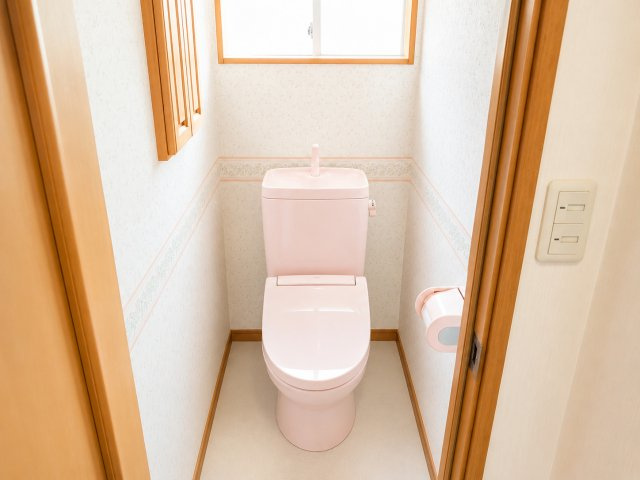 愛川町半原　平成16年築キュートな外観の注文邸宅のトイレ