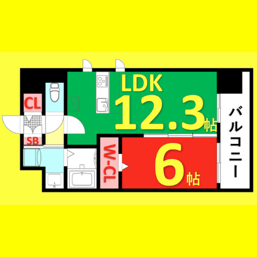 S-FORT大須観音　名古屋市賃貸　仲介手数料無料の間取り