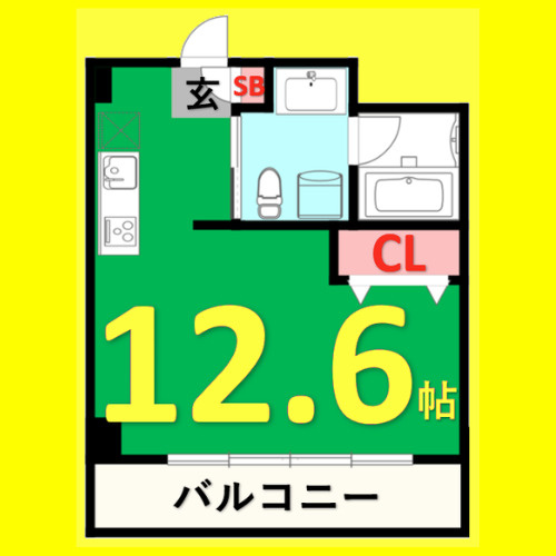 RAFFLE SHINSAKAE　名古屋市賃貸　仲介手数料無料の間取り