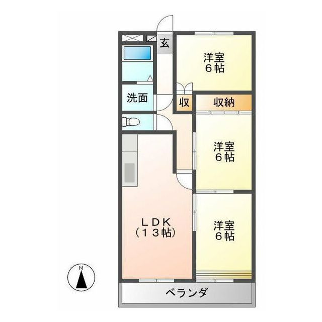 各務原市那加新加納町のアパートの間取り