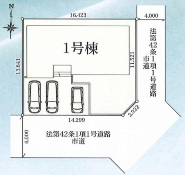 前橋市朝倉町3丁目01期 1号棟の区画図|区画図