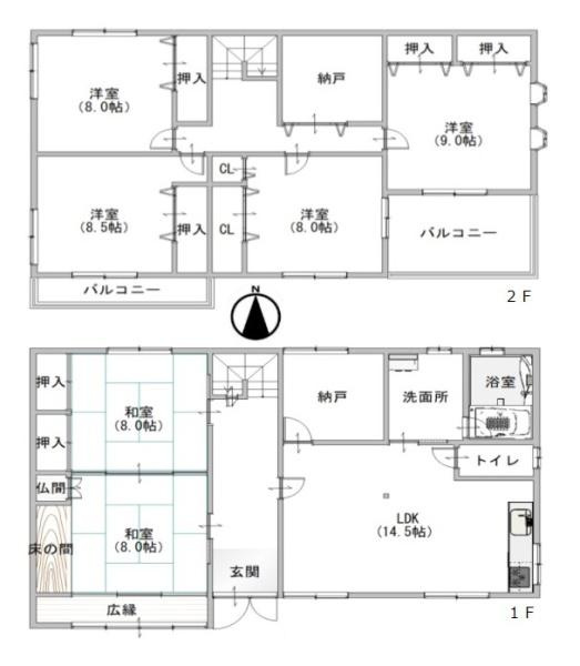 大和高田市今里川合方　一戸建の間取り