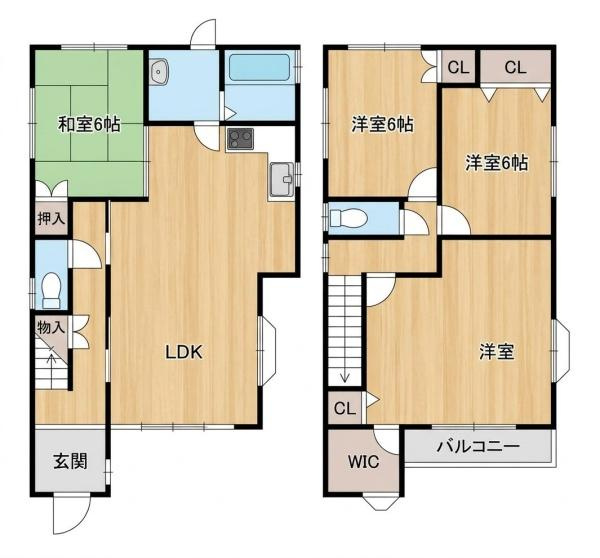 桜井市西之宮　一戸建の間取り