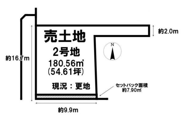 磯城郡田原本町大字平田の売地の土地図