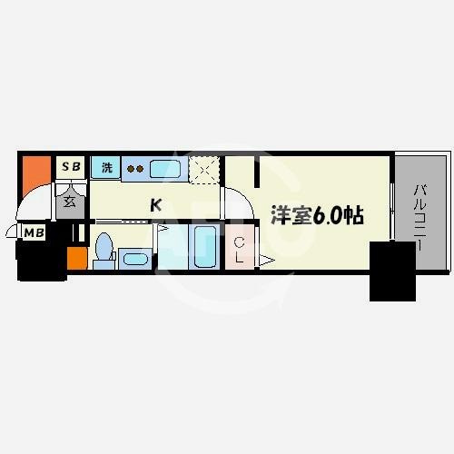 エステムプラザ大手前エヴァースの間取り|エステムプラザ大手前エヴァース　間取り