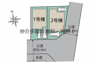【外観】 | 神戸市垂水区神陵台9丁目　新築戸建1号棟　仲介手数料無料！ | 垂水区神陵台9　新築　仲介手数料無料！