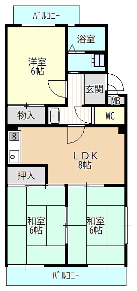 岡嶋グリーンハイツの間取り