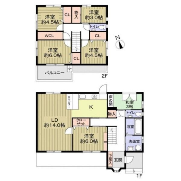 神屋町戶建貸家の間取り