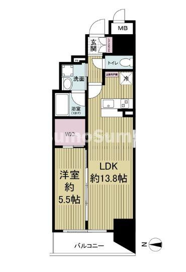 レジュールアッシュ谷町四丁目グランクラスの間取り