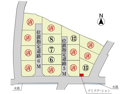 【区画図】 | 土地　金光町占見　全15区画 | 土地区画図になります。
