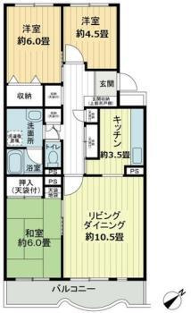 【間取り】 | テレパレス日限山 | ファミリーにぴったりの3LDKの間取りです！