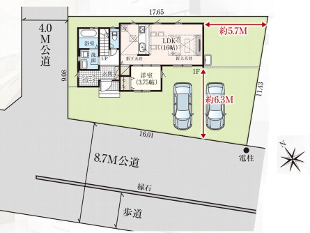 さいたま市中野林　5期　新築一戸建て　グラファーレ　01の区画図|1号棟