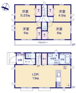 【間取り】 | 国立市谷保7丁目　全１７棟　L号棟　仲介手数料無料 | ４LDK