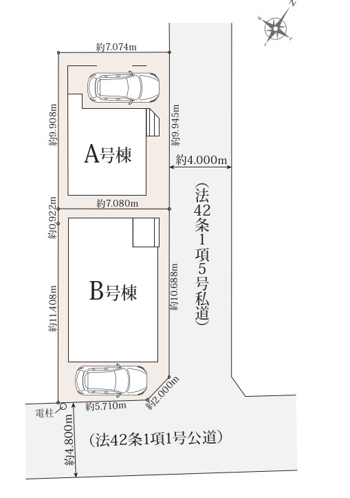 新築／ふじみ野市南台２丁目　の区画図|駐車スペースあり！（車種による）
