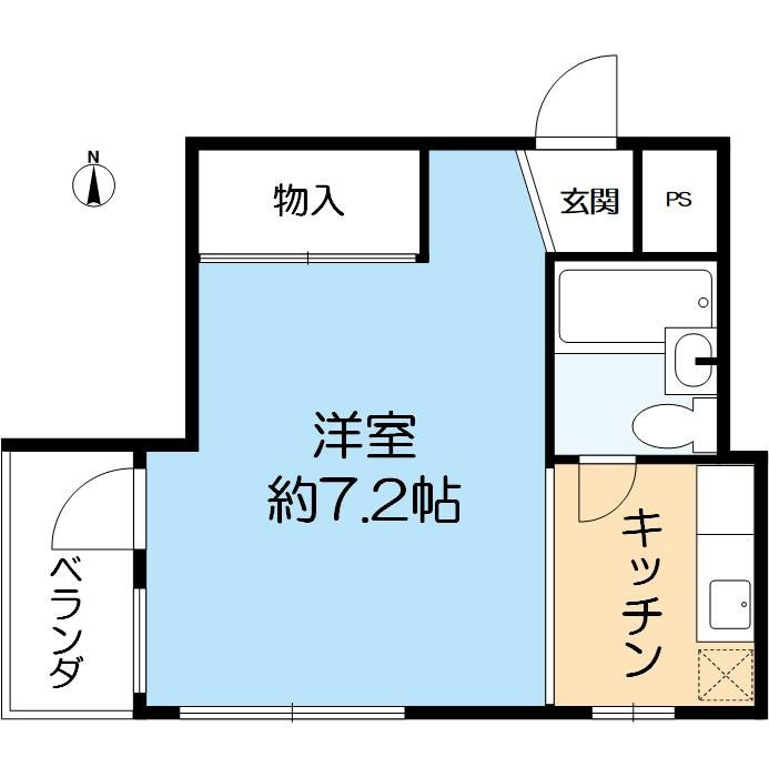西宮市青木町のマンションの間取り|１R