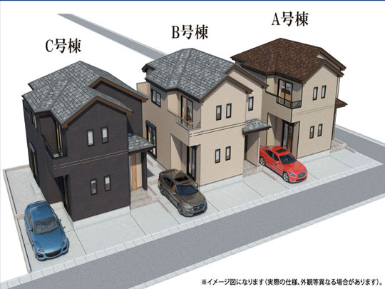 多賀城市留ケ谷3丁目の外観パース