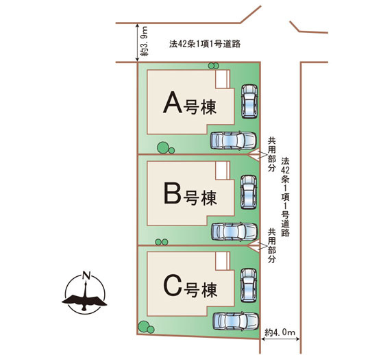 多賀城市留ケ谷3丁目の区画図