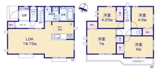 【間取り】 | 国立市谷保7丁目　全１７棟　M号棟　仲介手数料無料 | ４LDK
