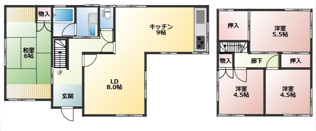 大内矢田南5丁目中古住宅の間取り