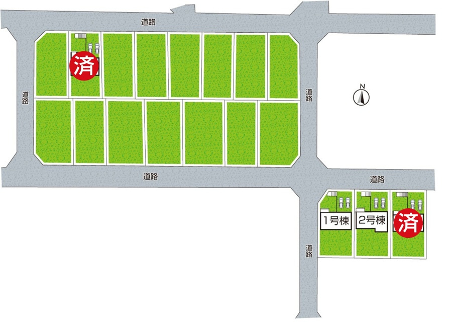 西宮市名塩さくら台　第1期　新築一戸建ての区画図|全4区画