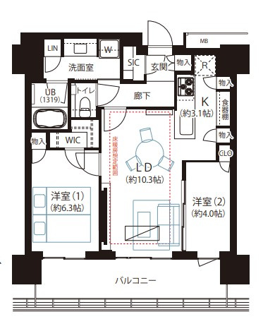 ＴＨＥ　ＹＯＫＯＨＡＭＡ　ＦＲＯＮＴ　ＴＯＷＥＲの間取り