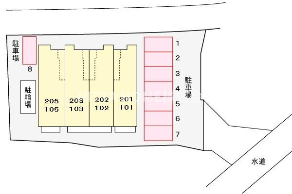 丹波市柏原町小南のアパートの区画図
