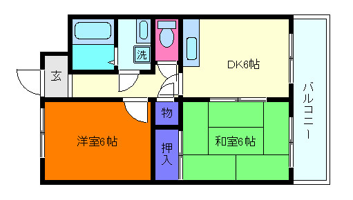 京町ハイツの間取り