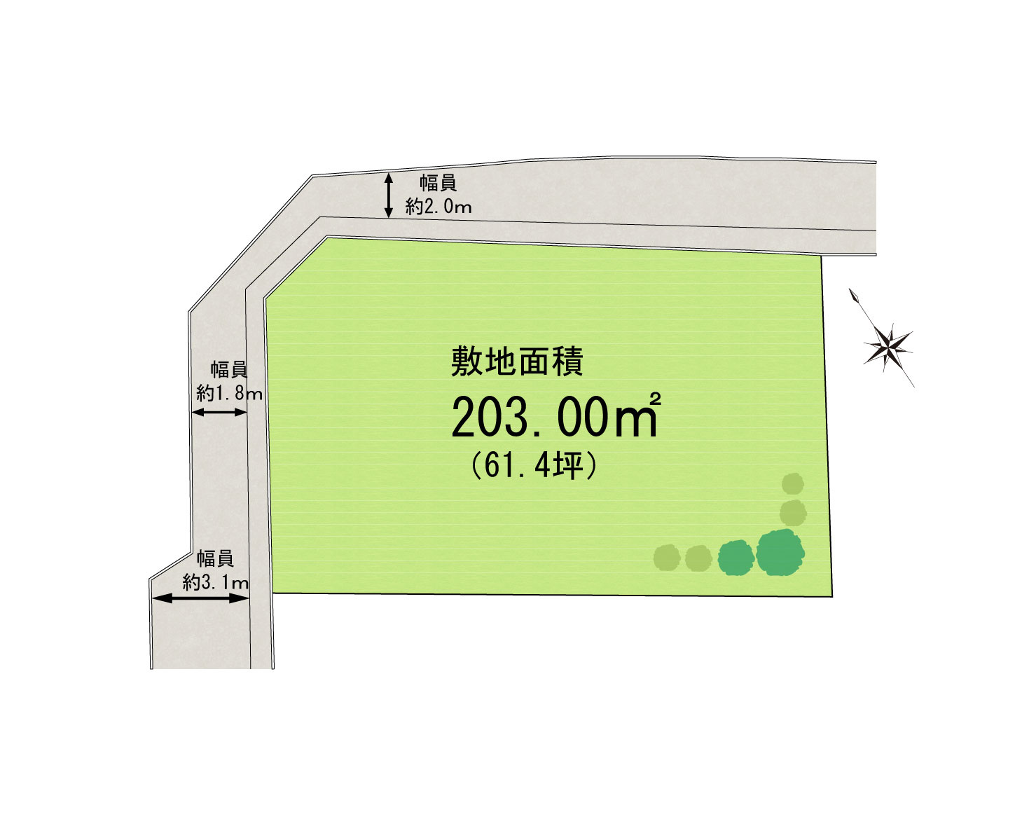 岸和田市上野町西　建築条件なし土地の区画図