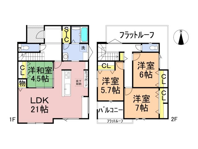 タマタウン　瑞穂市古橋（穂積南小）　全２区画分譲の間取り|■１号棟　■ヤマダ不動産　株式会社リライフ　
■夢のマイホーム購入をフルサポートします！