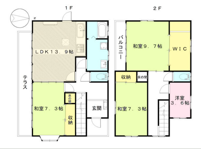 【中古戸建】富岡市妙義町北山の間取り|■間取り図｜敷地面積：358.00（約108.29坪）　建物面積：118.00（約35.09坪）
