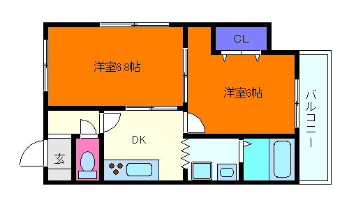 六甲ハイツの間取り