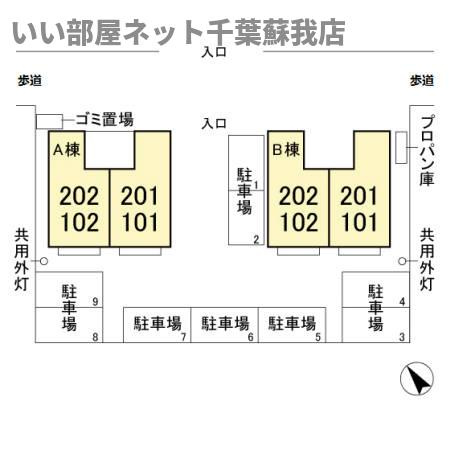 ビレッジ・JunAB　Bの区画図