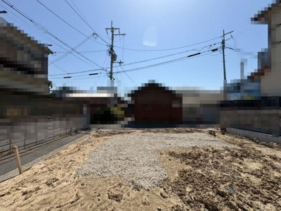 【外観】 |  日置荘西町２丁　新築一戸建 | 北東角地につき日当たり・通風良好！現地周辺の環境や、駅までの道のりなど周辺環境も合わせてご確認いただき、ぜひご検討ください！