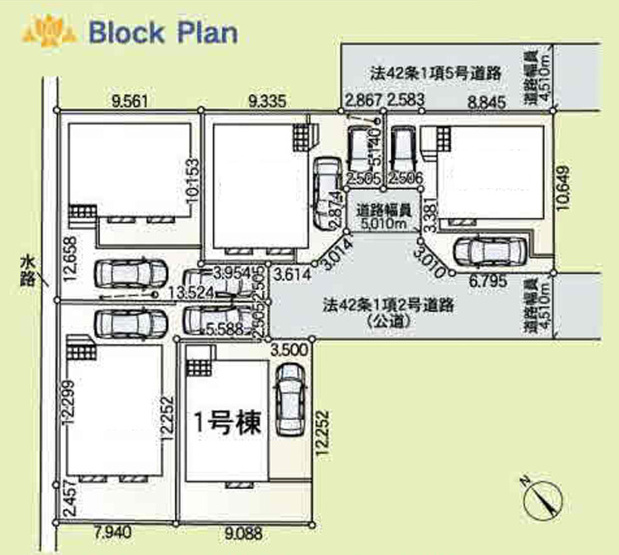 【区画図】 | 綾瀬市深谷南４丁目　新築戸建て　全5棟【仲介手数料無料】 | 【仲介手数料無料でご紹介可能です】大樹不動産
