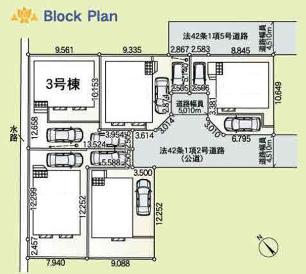 【区画図】 | 綾瀬市深谷南４丁目　新築戸建て　全5棟【仲介手数料無料】 | 【仲介手数料無料でご紹介可能です】大樹不動産