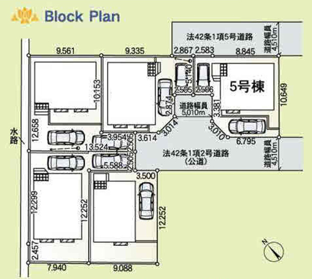 【区画図】 | 綾瀬市深谷南４丁目　新築戸建て　全5棟【仲介手数料無料】 | 【仲介手数料無料でご紹介可能です】大樹不動産