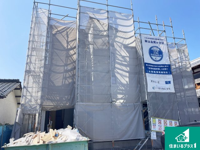 東近江市聖徳町　新築一戸建ての外観|現在の進捗状況です！順調に作業進行中、完成が待ち遠しいです！詳細の間取り等、お気軽にお問い合わせください！