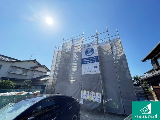 東近江市聖徳町　新築一戸建ての外観|現在の進捗状況です！順調に作業進行中、完成が待ち遠しいです！詳細の間取り等、お気軽にお問い合わせください！