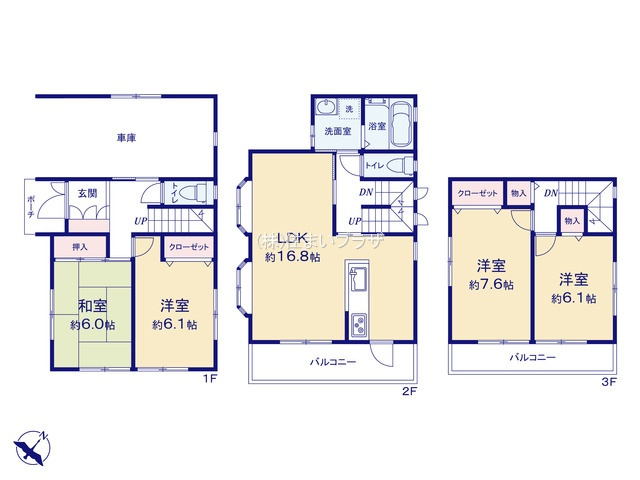 仲介手数料半額）一宮市和光２丁目8-88の中古住宅の間取り