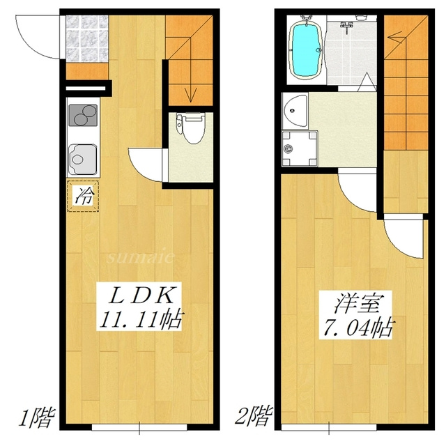 ブランシェの間取り|東向きのメゾネットタイプ☆