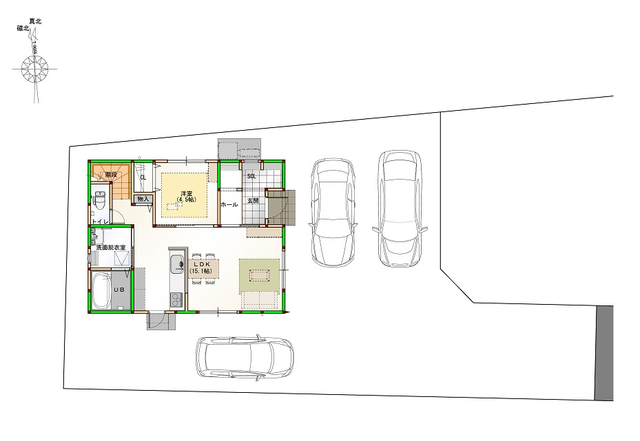 高知市中万々 ① 新築戸建ての区画図|①