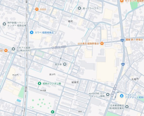 姫路市城東町　新築一戸建ての地図