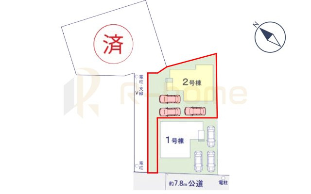 土浦市文京町2期　新築戸建て　2号棟の区画図|大きなお買い物だからこそ、メリット・デメリットを伝えさせて頂きます。
R-homeにお任せください♪