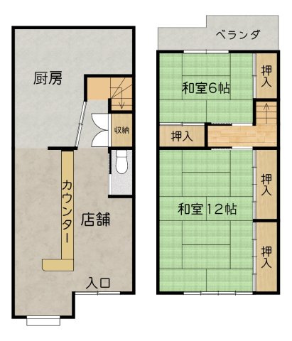 【間取り】 | 伏見区向島東定請　店舗付き住宅