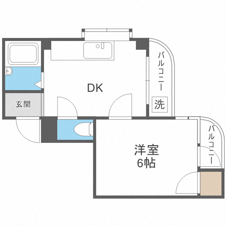大阪市東成区中本２丁目の賃貸マンションの間取り