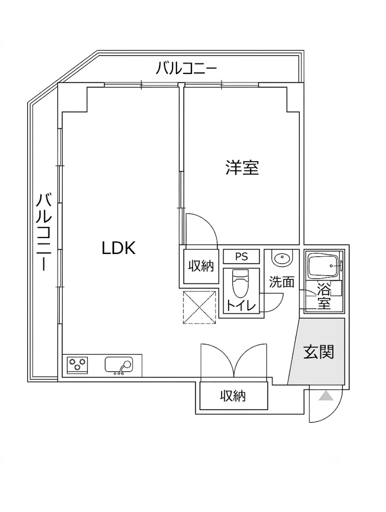 おおきに北堀江サニーアパートメント テナントの間取り