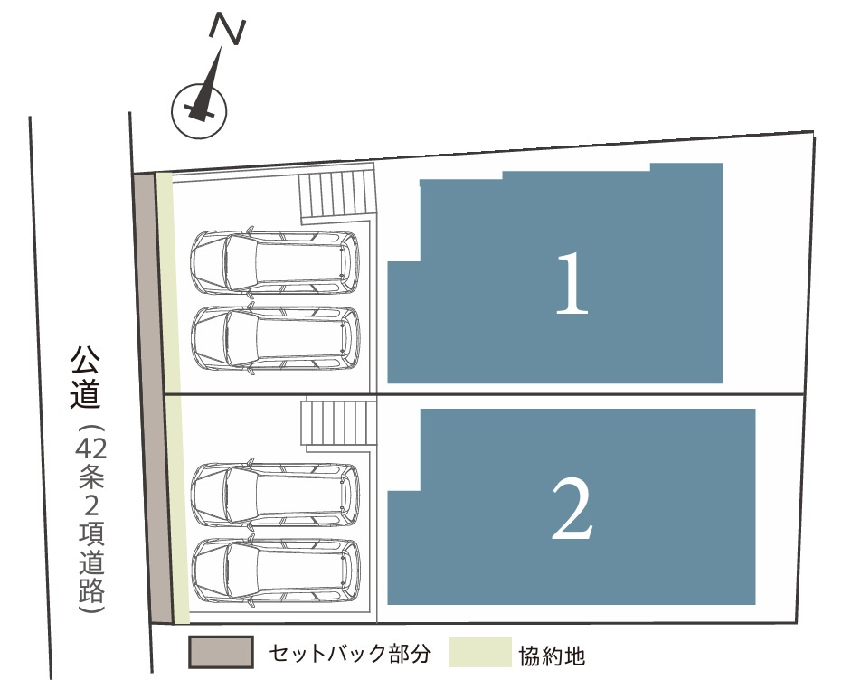 横浜市南区平楽Ⅲ　2号棟の区画図