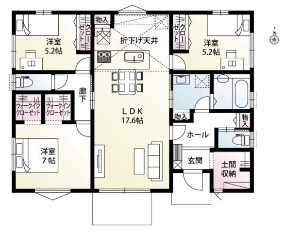 【新築戸建】前橋市青柳町の間取り|■間取り図｜敷地面積：207.52（約62.77坪）　建物面積：87.77（約26.55坪）