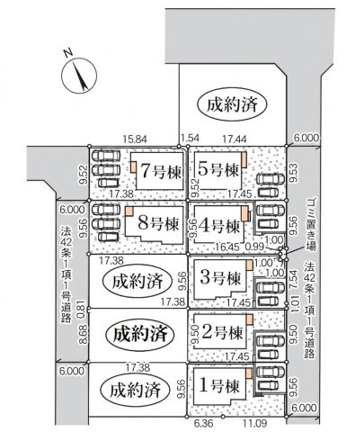 東山田4丁目　2号棟の区画図