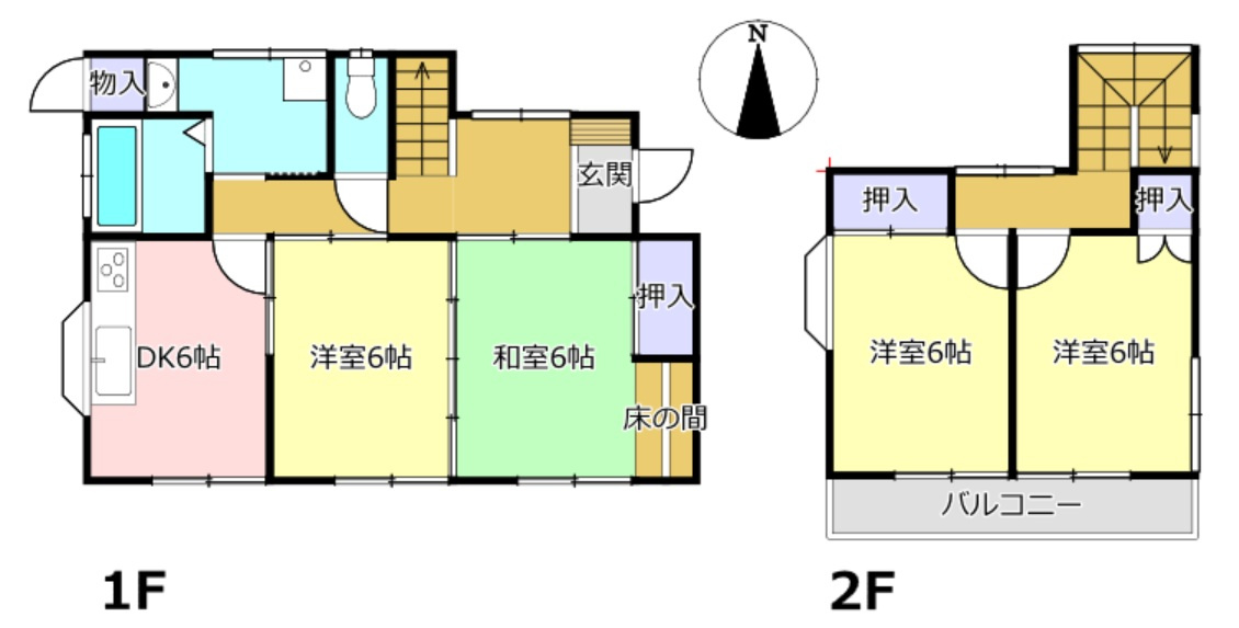 宇土市新開町の中古一戸建の間取り